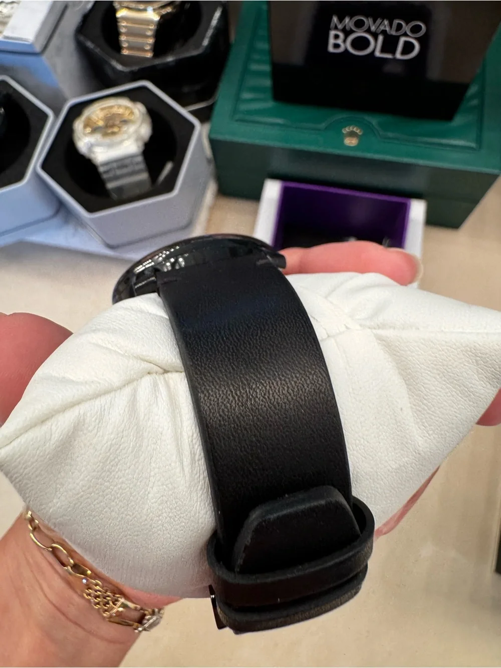 Movado Black Minimalist Men's Watch with Black Dial and Strap